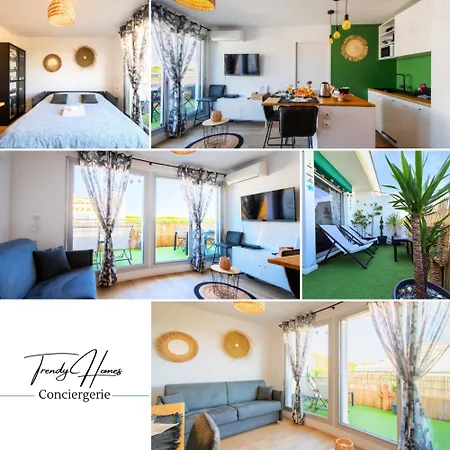 T2 - Terrasse - 3 Min A Pieds Des Plages- Parking Privee - Clim - Wifi - 4 Pax * Ла-Гранд-Мот