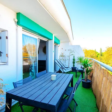 T2 - Terrasse - 3 Min A Pieds Des Plages- Parking Privee - Clim - Wifi - 4 Pax Апартаменты